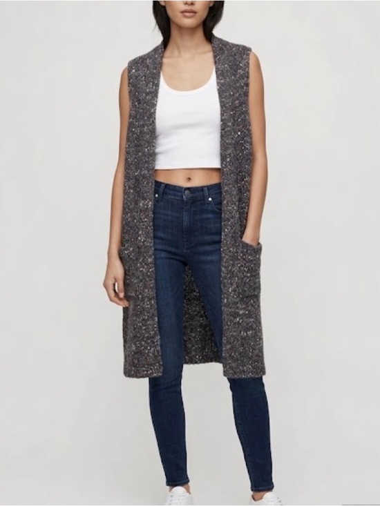 Wilfred Sweaters - Aritzia Wilfred Dunkirk Wool Alpaca Silk Knit Cardigan Vest Size S Brown